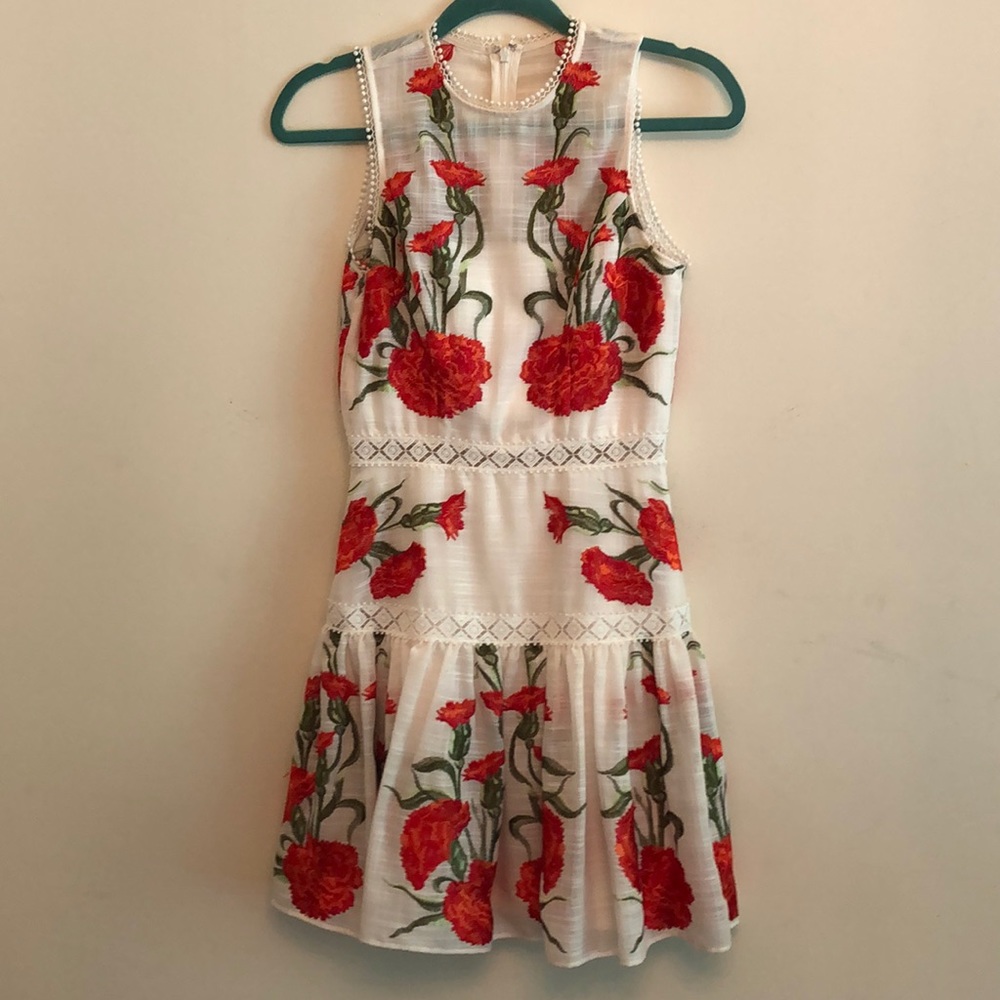 Embroidered Floral Dress by Designer Alexis